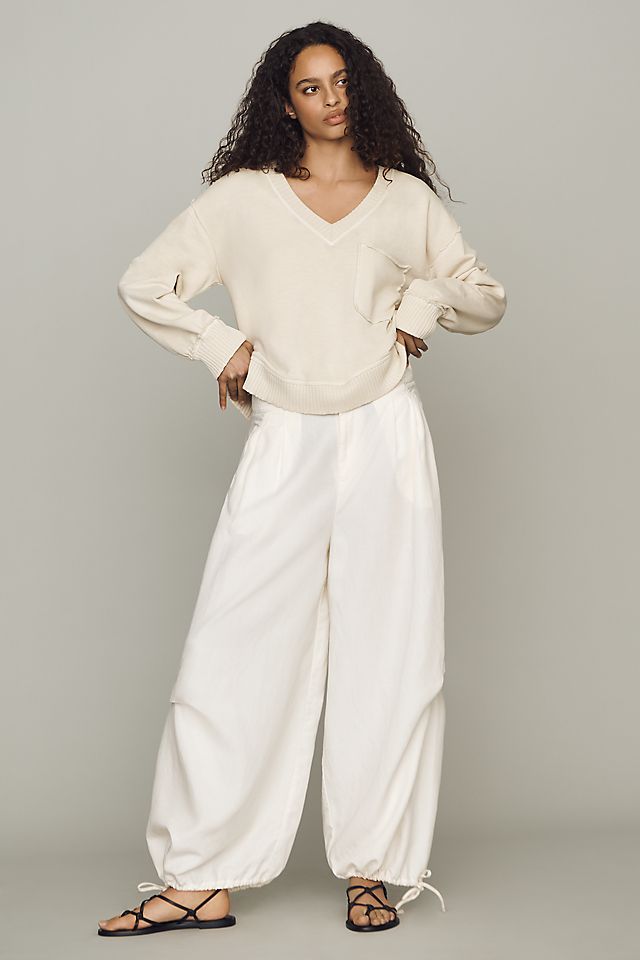 Pilcro Montana Pocket Women's Knit Top Cotton Ivory