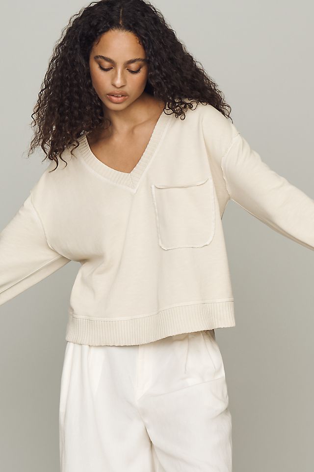 Pilcro Montana Pocket Women's Knit Top Cotton Ivory
