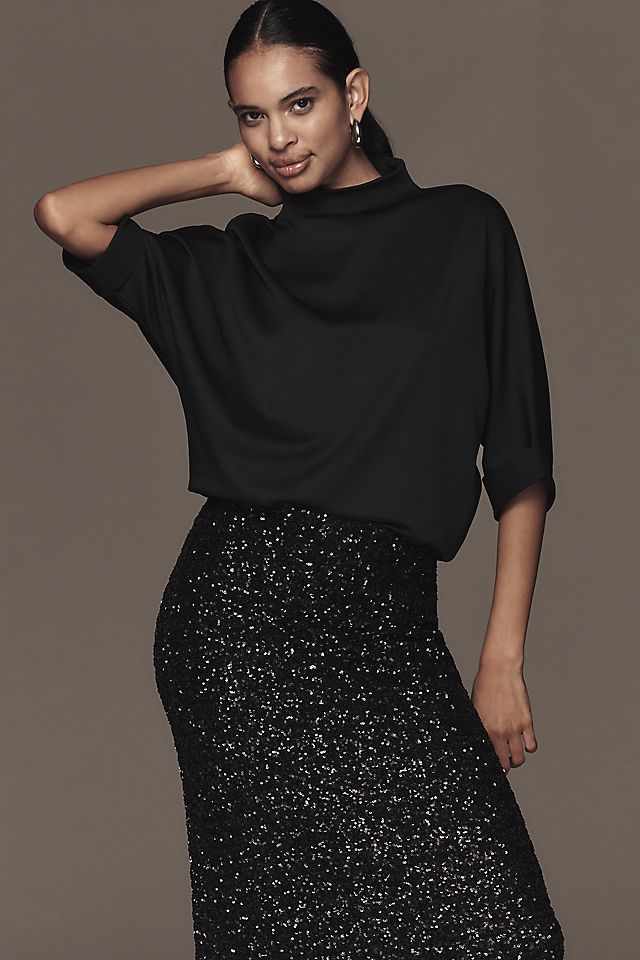 By Anthropologie Whitley Mock-Neck Women's Top