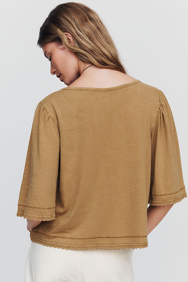 Pilcro Flutter-Sleeve Swing Women's Blouse