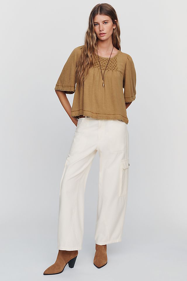 Pilcro Flutter-Sleeve Swing Women's Blouse