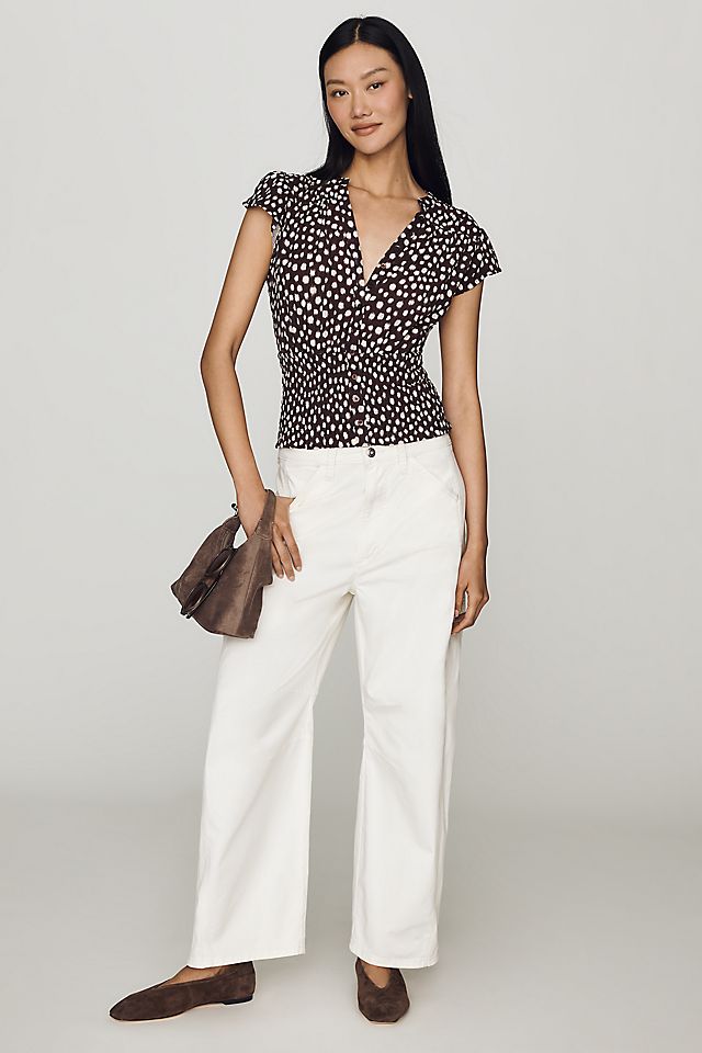 Maeve Market Day Waisted Short-Sleeve Women's Top