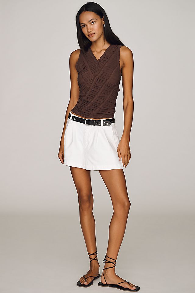 Pilcro Ruched Mesh Women's Tank Top
