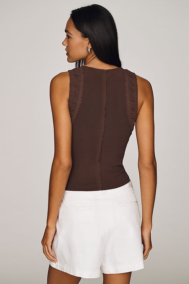 Pilcro Ruched Mesh Women's Tank Top