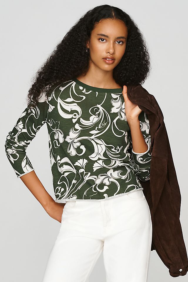 Maeve Caitlin 100% Cotton Boxy Long Sleeve Women's Tee