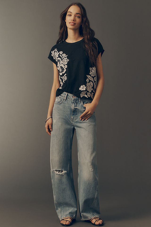 By Anthropologie Embroidered Topanga Women's Tee