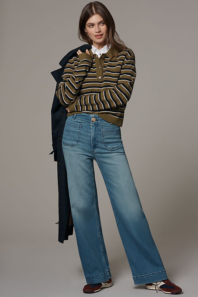Maeve Colette High-Rise Wide-Leg Women's Full-Length Jeans