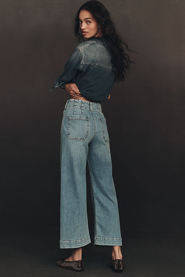 Maeve Colette High-Rise Wide-Leg Women's Cropped Jeans