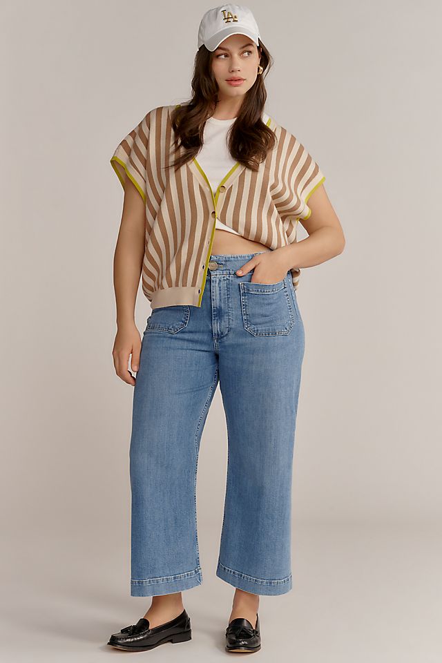 Maeve Colette High-Rise Wide-Leg Women's Cropped Jeans