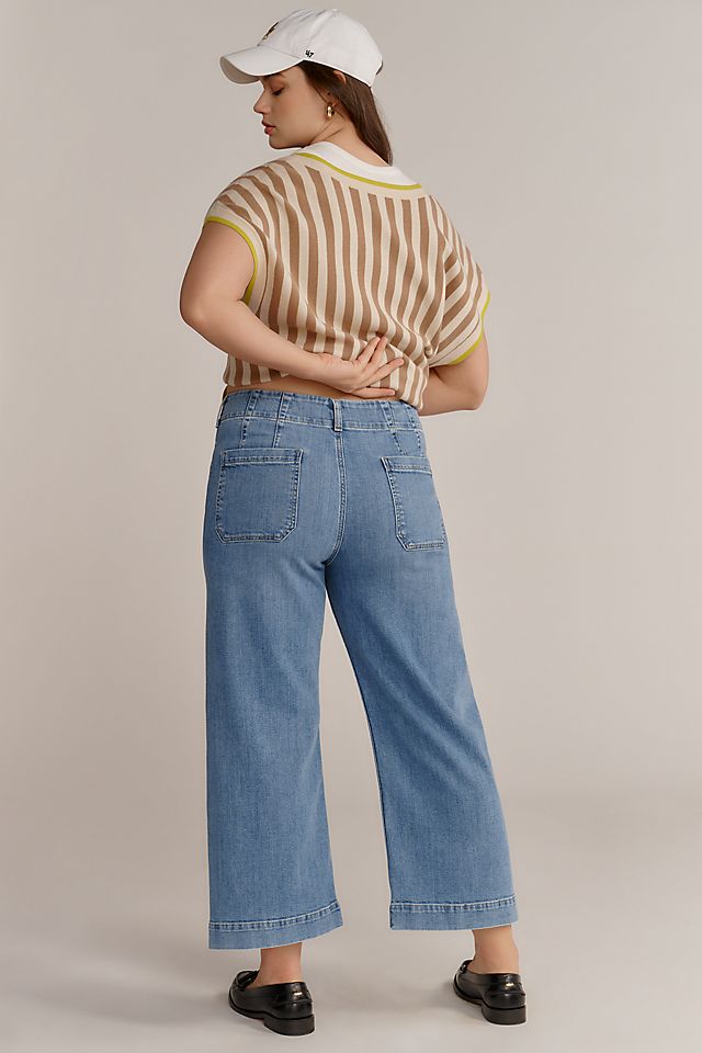 Maeve Colette High-Rise Wide-Leg Women's Cropped Jeans