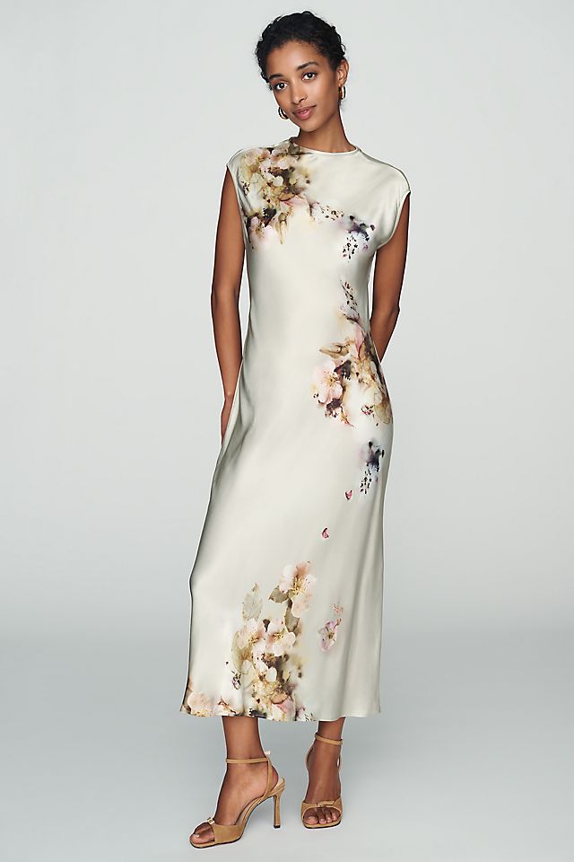 Maeve Charlette Mock-Neck Midi Slip Women's Dress