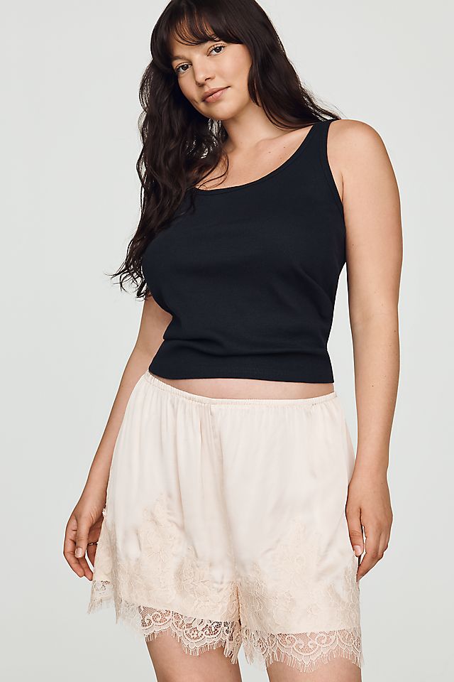 LyreBird Heirloom Lace-Trim Satin Women's Shorts