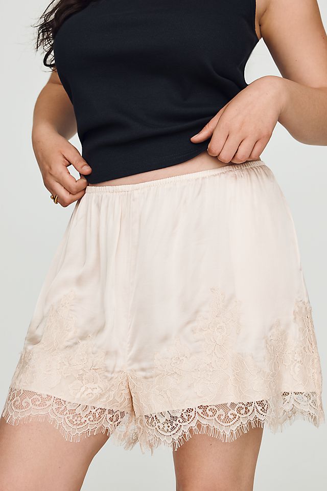LyreBird Heirloom Lace-Trim Satin Women's Shorts
