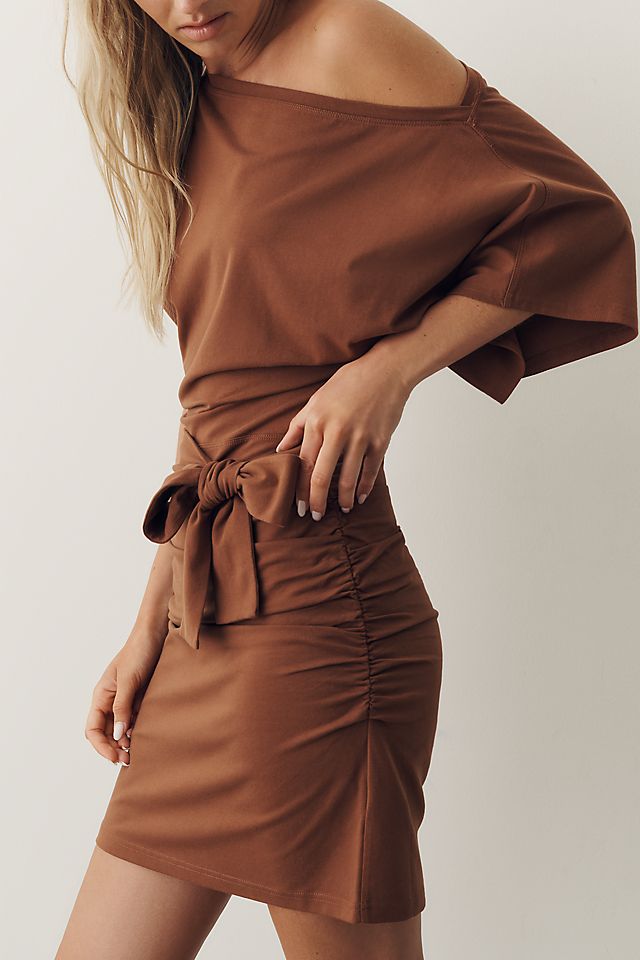 Daily Practice Off-Shoulder Waisted Women's Mini Dress